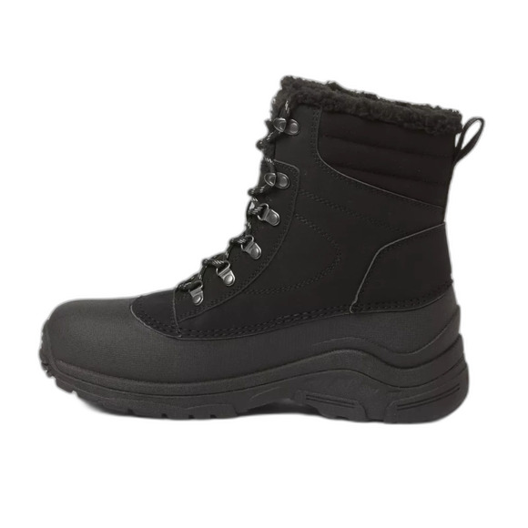 New Black Faux Fur Lined Winter Boots - Picture 4 of 10